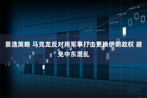 景逸策略 马克龙反对用军事打击更换伊朗政权 避免中东混乱