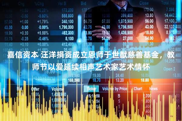嘉信资本 汪洋捐资成立恩师于世猷慈善基金，教师节以爱延续相声艺术家艺术情怀