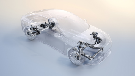 至境L7采用前双叉臂、后五连杆悬架结构